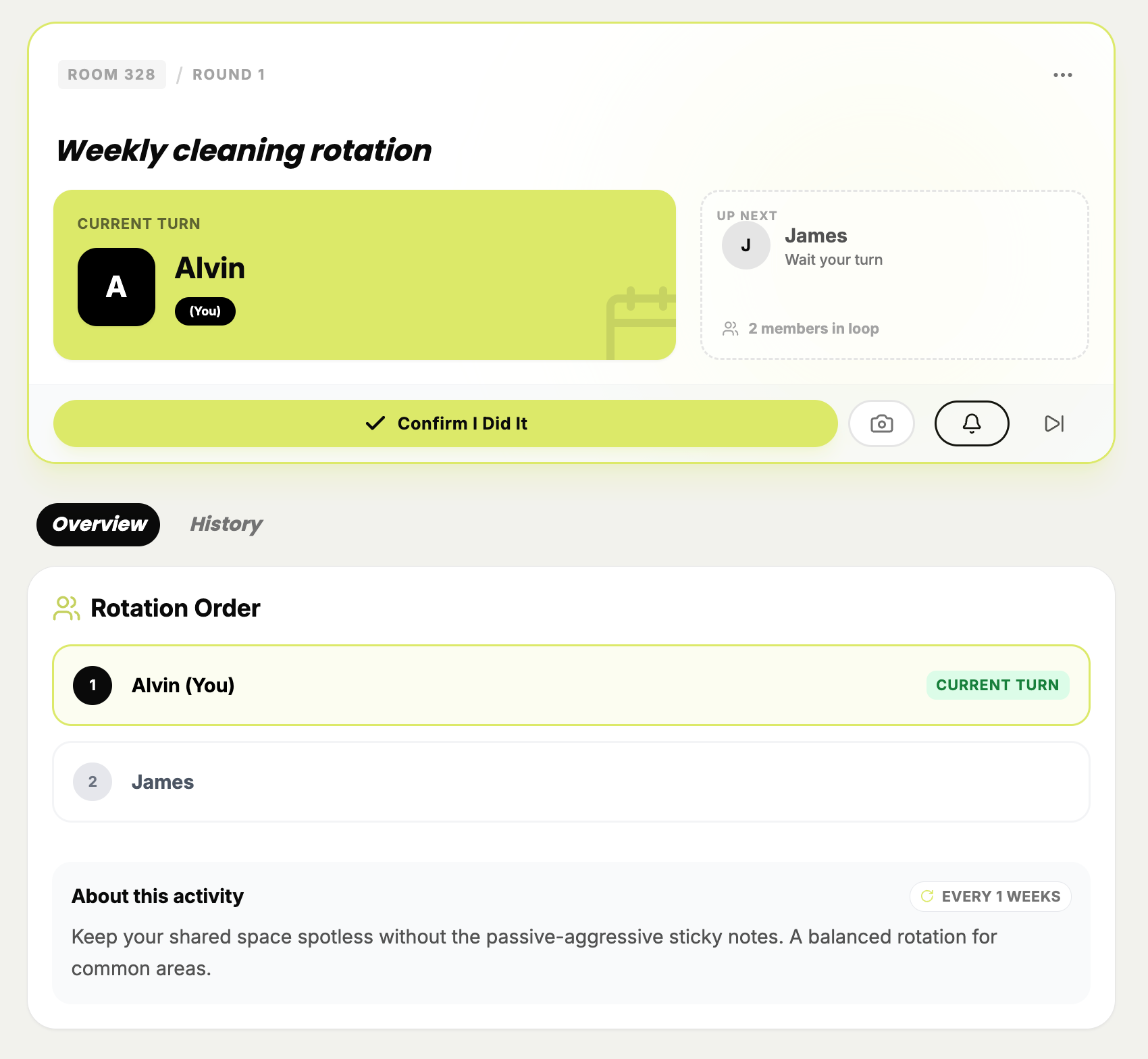 FairlyDo app dashboard screenshot mock